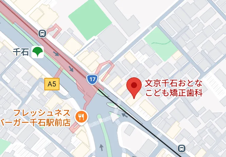 文京千石おとなこども矯正歯科の地図